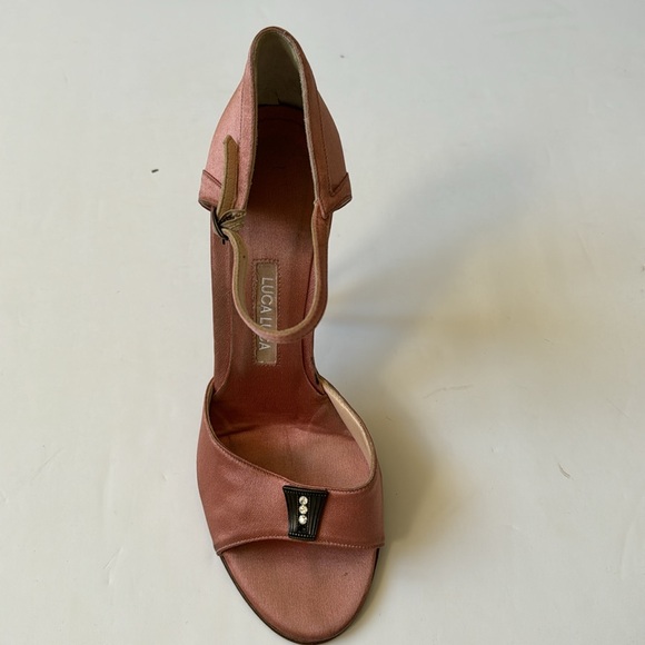 Luca Luca Satin Stilletto Dusty Pink Ankle Strap Caberet Size 40 Made in Italy - Picture 13 of 14